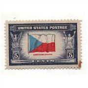 1943/44 U.S. 5 cent Stamp Flag of Czechoslovakia unused