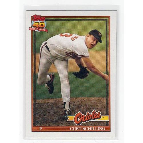 1991 Topps Curt Schilling baseball card #569 – Orioles
