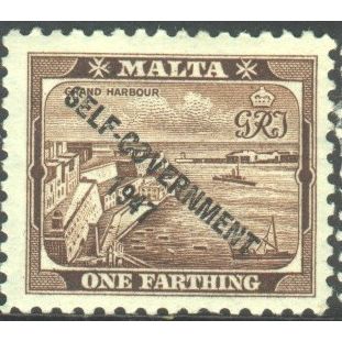 Malta 1948 - SG234 - ¼d brown - (Self Government 1947) Valetta Harbour - MH