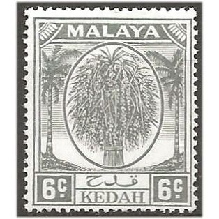 Kedah 1950 SG80 6c Grey Mounted Mint . .. .