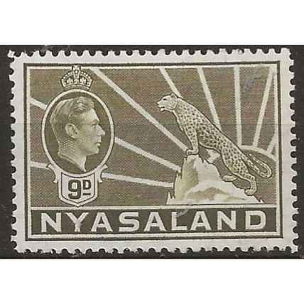Nyasaland 1937 SG137 9d Olive-Bistre Light Mounted Mint .