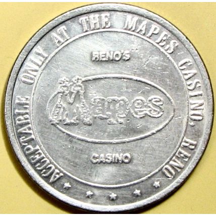Mapes. $1 Casino Token. Reno, NV. T18.