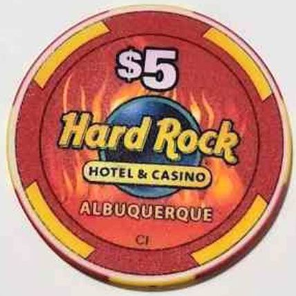 Hard Rock $5. CASINO CHIP - Albuquerque, New Mexico