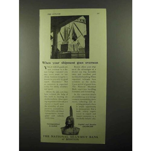 1922 The National Shawmut Bank of Boston Ad - Shipment