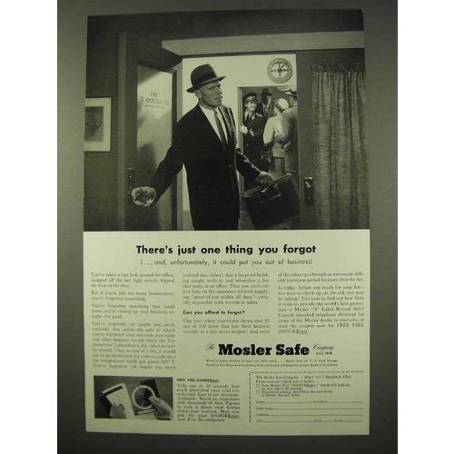 1954 Mosler Safe Ad - There's Just One Thing You Forgot