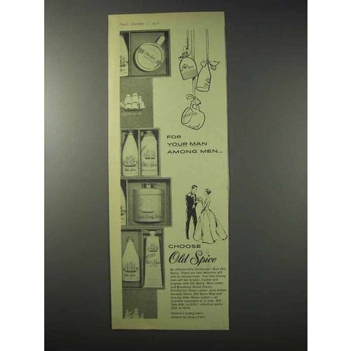 1958 Old Spice Toiletries Ad - For Your Man Among Men