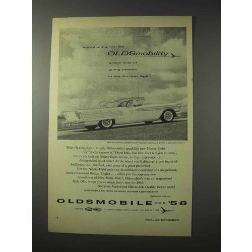 1958 Oldsmobile Ninety-Eight Holiday Coupe Car Ad