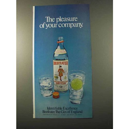 1972 Beefeater Gin Ad - Pleasure of your Company
