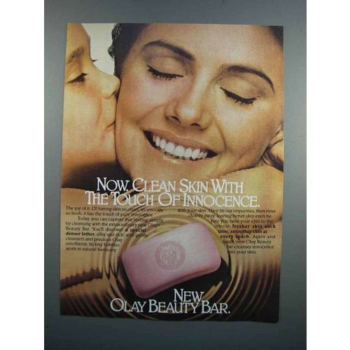 1983 Olay Beauty Bar Ad - The Touch of Innocence