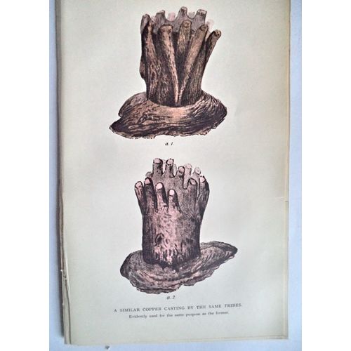 Antique Engraving 1905 print African 2 Copper Casting Bakwena Transvaal Rare Art