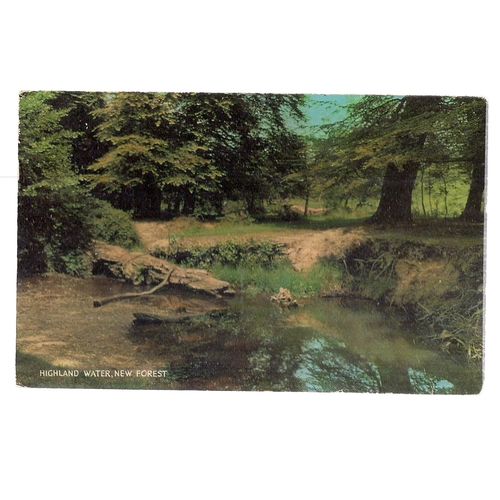 HIGHLAND WATER, NEW FOREST used vintage postcard by J Salmon 1972 postmark =