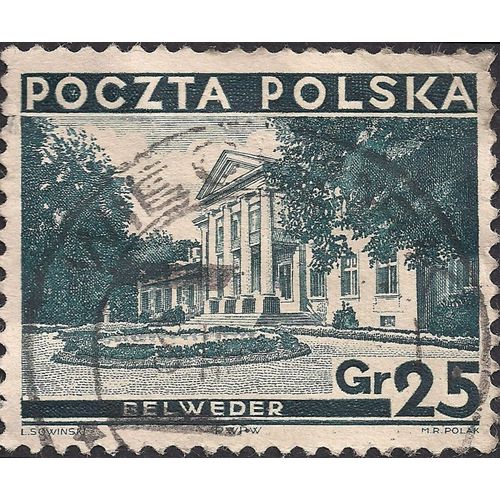 POLAND, Belweder Palace, blue-black 1935, 25 Gr, #3