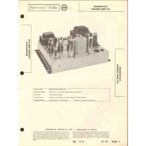 MAGNAVOX model AMP-149 7 tube audio amplifier Sams Photofact manual