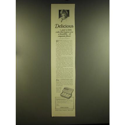 1926 Steero Bouillon Cubes Ad - Delicious - just a little cube