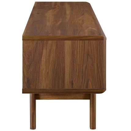 48" Mid Century Modern LED LCD DLP HD Walnut & White Low Profile TV Stand Media