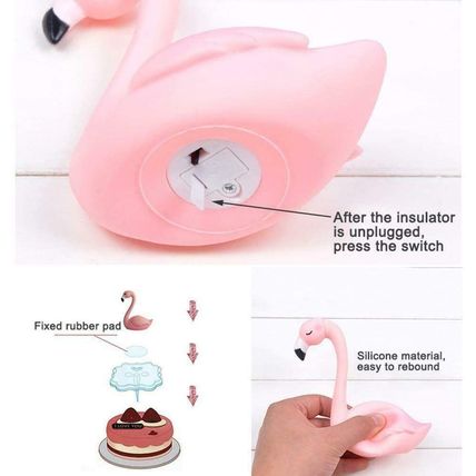 DGBJ 1 Pair Adorable luminescent Light Up Flamingo Figure Cake Accessories Birth