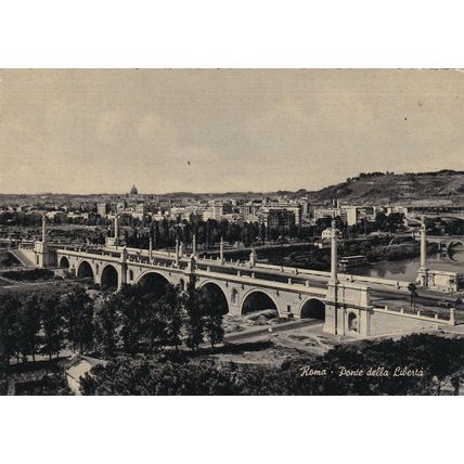 Roma Ponte Della Liberta Italy Real Photo Postcard unused VGC