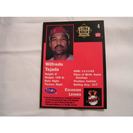 Wilfredo Tejada 1993 Lime Rock Winter League GOLD NO. 4 ROOKIE