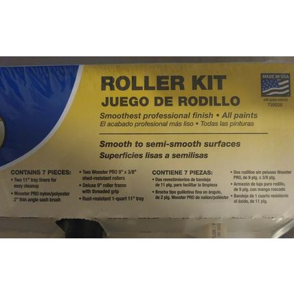 WOOSTER PRO 7 Piece Roller Tray Set Paint Painter Brush Liner Cover Frame Kit