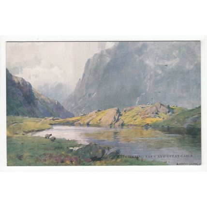 Sprinkling Tarn & Great Gable Cumbria A Heaton Cooper Art Postcard A & C Black