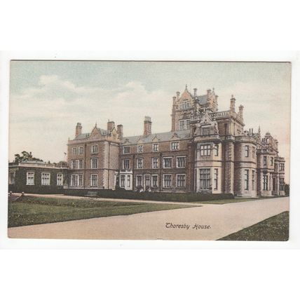 Thoresby Hall House Ollerton Nottinghamshire Postcard Woodbury Series