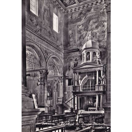 Ferrara Basilica De Santa Maria In Vado Interior Italy Old Postcard