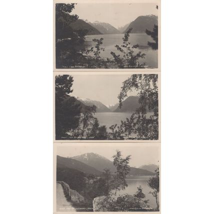 Balestrand River Norway 3x Antique Postcard s