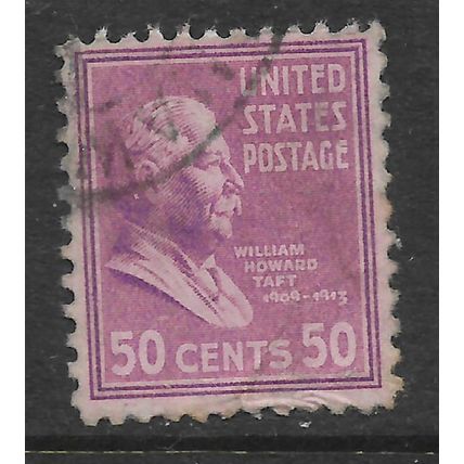 USA 1938 PRESIDENTIAL SERIES 50c BRT PURPLE WILLIAM HOWARD TAFT SG827 FINE USED#