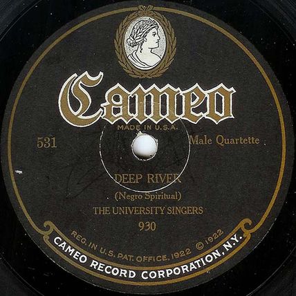 Cameo 78 #531 - University Singers, Negro Spirituals "Swing Low, Sweet Chariot"