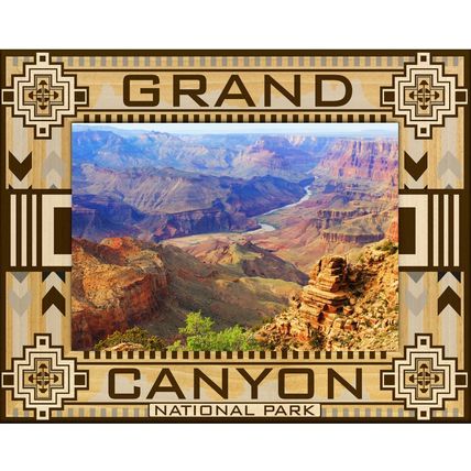 Grand Canyon Southwest Style Laser Engraved Wood Picture Frame Landscape (3x5)