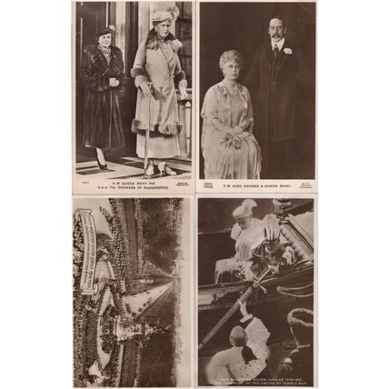 King George V Queen Mary Silver Jubilee 4x RPC Postcard s