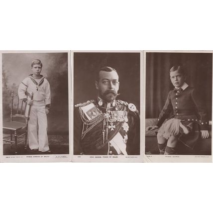 Prince George Edward Of Wales 3x Royalty Old RPC Postcard s