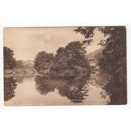 The River Bakewell Postcard Derbyshire