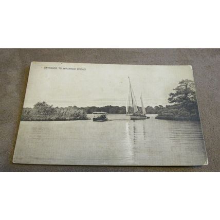 1917 fr postcard -Entrance to Wroxham Broad - Norfolk Broads