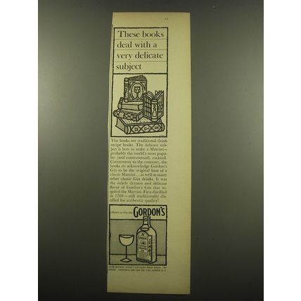 1960 Gordon's Gin Ad - These books deal with a very delicate subject