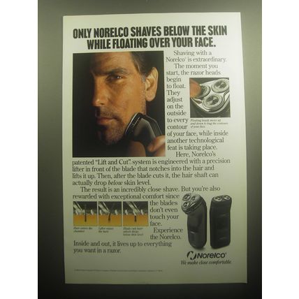 1993 Norelco Razor Ad - Only Norelco shaves below the skin