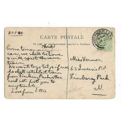 Social History, Young Man Smoking Cigar, Postcard.