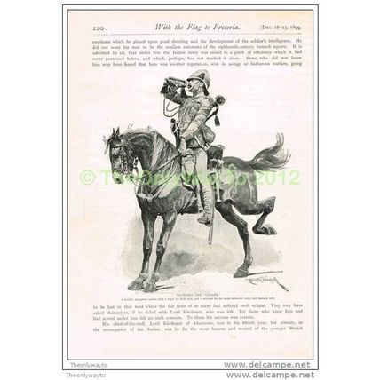 SOUNDING THE CHARGE, BOOK ILLUSTRATION (PRINT), c1900