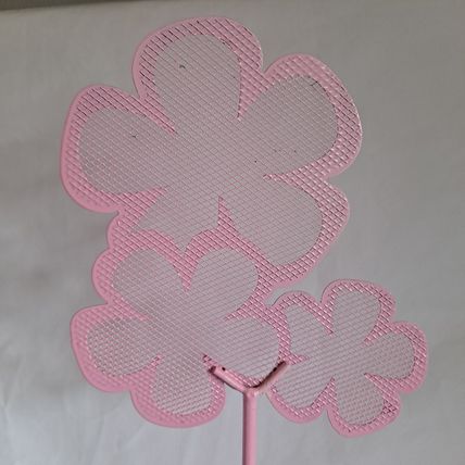 FAB Metal FLOWER EARRING Tree Jewelry Holder Ring/Bracelet Ring Tray Pink