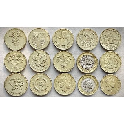 Great Britain/UK 1983 - 2022 - Elizabeth II Nickel/Brass One Pound - Select Date
