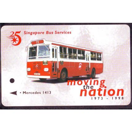 25 Years S'pore Bus Services~Moving The Nation S'pore TransitLink Train/Bus Card