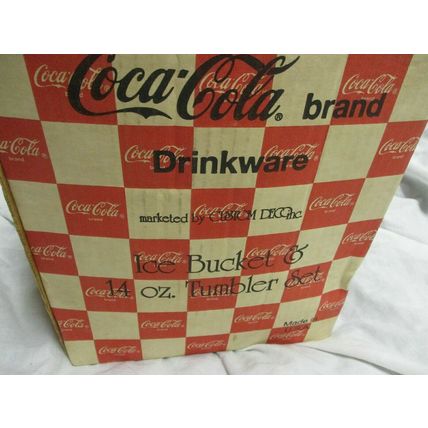 Coca Cola 5pc. Drinkware Set Ice Bucket & Tumbler Set New Old Stock
