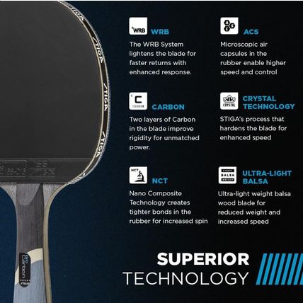 STIGA Pro Carbon Performance-Level Table Tennis Racket with Carbon Technology fo