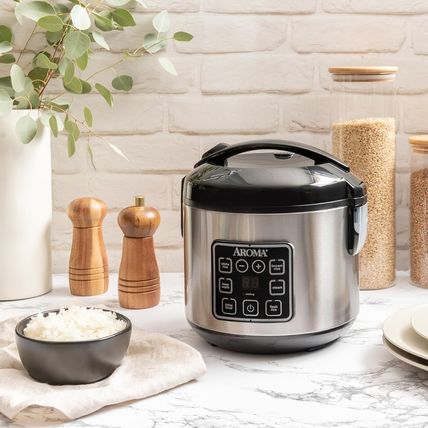 AROMA Digital Rice Cooker, 4-Cup (Uncooked) / 8-Cup (Cooked), Steamer, Grain Coo