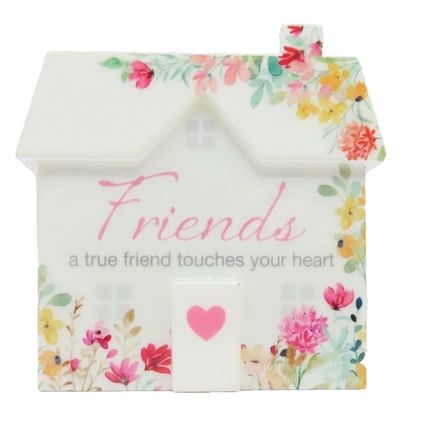 Friends Freestanding Ornament A True Friend Touches Your Heart House Shaped 10CM