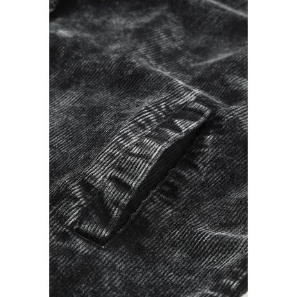 Black Vintage Distressed Mineral Wash Oversized Shacket