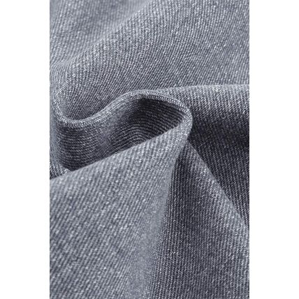 Gray Chest Pockets Drop Shoulder Loose Denim Jacket