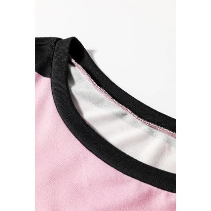 Pink Stripe Color Block Number 22 Print Game Day Loose Long Sleeve Top