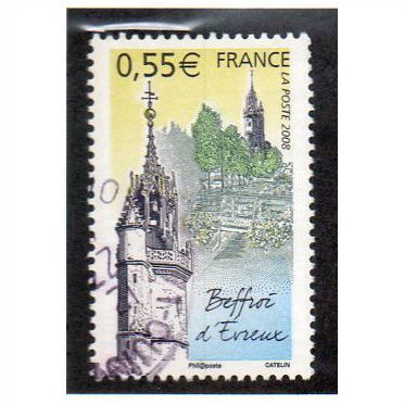 FRA 2008 55c 'EVREUX BELFRY' FINE USED (EBID20783)