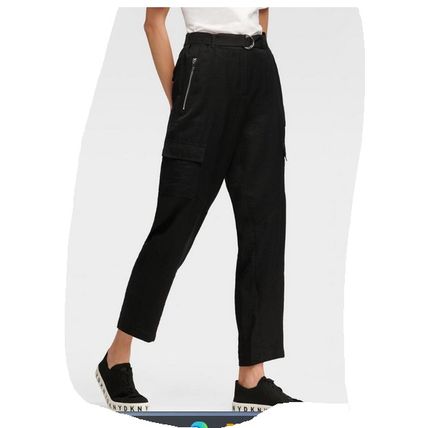 DKNY Women's Belted Cargo Pants - Black - Size: 8